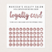 Chic Faux Roos Gold Glitter Sequins Loyalty Visitekaartjes (Binnenkant ongevouwen)