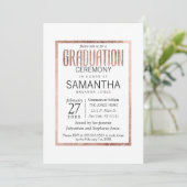 Chic Faux Rose Gold Ceremony Invitation (Debout devant)