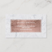 Chic faux rose typographie or marbre carte de fidé (Dos)