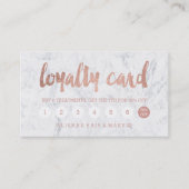 Chic faux rose typographie or marbre carte de fidé (Devant)