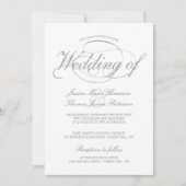 Chic Faux Silver Foil Script Weddenschap Kaart (Voorkant)