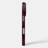 Chic faux Silver Glitter Burgundy Floral monogram Case-Mate iPhone Case (Achterkant / Rechts)