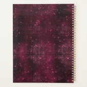 Chic faux Silver Glitter Burgundy Floral monogram Planner (Achterkant)