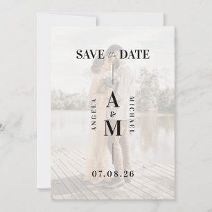 Chic Faux Vellum Photo Wedding Save the Date