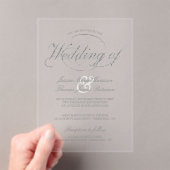 Chic Faux Zilveren Folie Script Wedding Acryl Uitnodigingen (Insitu (Draagbaar))