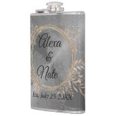 Chic Feathers Floral Wreath Wedding Heupfles (Links)