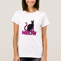 Chic Feline Charm - Roze ‘MEOW’ Cat Silhouet