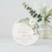 Chic Fern Eucalyptus Greenery Foliage Vow Renewal Kaart (Staand voorkant)