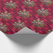 Chic Festive Snowflake over Paris Glossy Cadeaupapier (Hoek)
