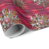 Chic Festive Snowflake over Paris Glossy Cadeaupapier (Rol Hoek)