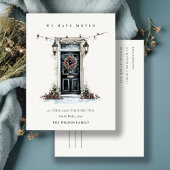 Chic Festive Winter Front Door We have Moved Briefkaart