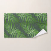 Chic Feuilles de palmier vert botanique sur vert f (Serviette à main)