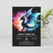 Chic Fiery Dragon Verjaardag Custom Kaart (Staand voorkant)