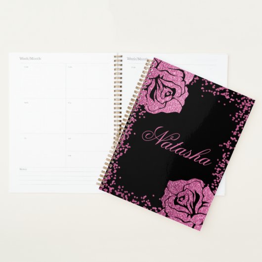 Chic fille rose Parties scintillant Rose noir pers (Devant avec enveloppe)