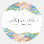 Chic Fire Opal Rainbow Gemstone Business Ronde Sticker (Voorkant)