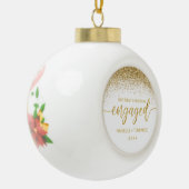 Chic First Kerstmis - Gold Glitter Script Keramische Bal Ornament (Links)