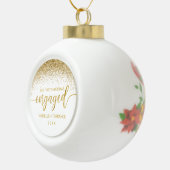 Chic First Kerstmis - Gold Glitter Script Keramische Bal Ornament (Rechts)