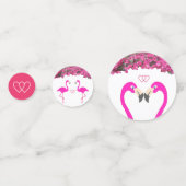Chic flamingos, harten en tropische bloemen bruilo confetti (Voorkanten)