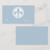 Chic Fleur De Lis Place Card (Blauw) Plaatskaartje (Voorkant / Achterkant)
