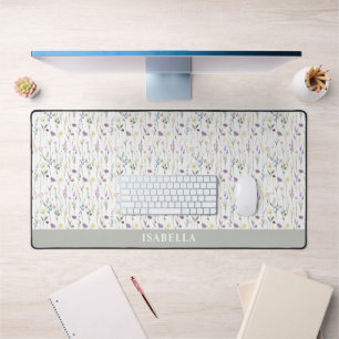 Chic Fleur Sauvage Aquarelle Nom Personnalisé