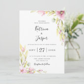 Chic Fleur sauvage d'été Faire-part de mariage (Debout devant)