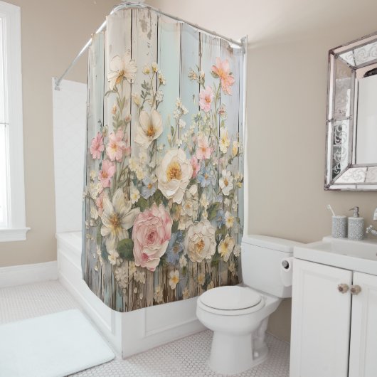 Chic Fleurs Chic Shabby rideau de douche (En situation)