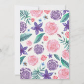 Chic Fleurs d'aquarelle Invitation de douche nupti (Dos)