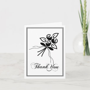 Chic Fleurs Noir & Blanc Remerciements pour Toute