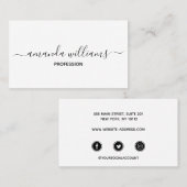 Chic Floating Script Calligraphy social media Visitekaartje (Voorkant / Achterkant)