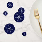 Chic flocons blancs sur bleu marine Table Confetti (Groupe)