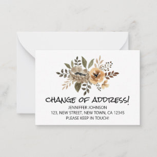 Chic Flora Changement D'Adresse Carte Faire-part