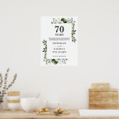 Chic Floral 70e Mariage Affiche de bienvenue Anniv (Cuisine)