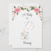 Chic Floral Baby brasse Baby shower Invitation (Dos)