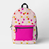 Chic floral backpack with bold pink accent bedrukte rugzak (Voorkant)