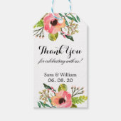 Chic Floral Bedankt voor je bruiloft Cadeaulabel (Voorkant)