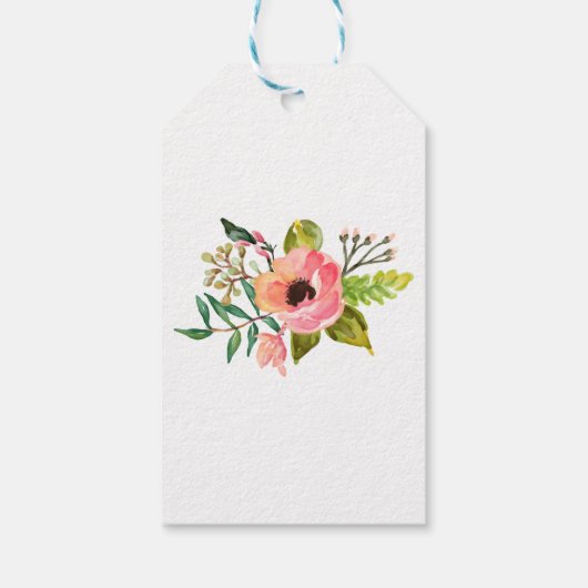 Chic Floral Bedankt voor je bruiloft Cadeaulabel (Achterkant)
