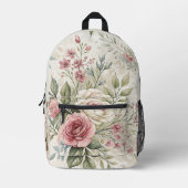 Chic Floral Bedrukte Rugzak (Voorkant)