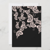  Chic Floral Black Peacock Wedding Invite Kaart (Achterkant)
