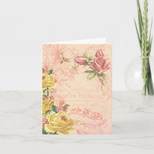 Chic  Floral Blank Note Kaart (Voorkant)