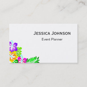 Chic Floral Border Monogram Visitekaartje