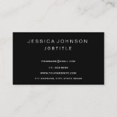 Chic Floral Border Monogram zwart-wit Visitekaartje (Achterkant)