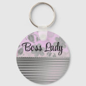 Chic Floral "Boss Lady" Sleutelhanger (Voorkant)