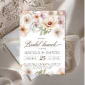 Chic Floral Bride wordt Waterverf Bruids Brunch Kaart