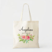Chic Floral Bridesmaid Personalized-6 Tote Bag (Voorkant)