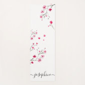 Chic floral Cherry Blossom Name Script Yogamat (Voorkant)