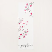 Chic floral Cherry Blossom Name Script Yogamat (Achterkant)