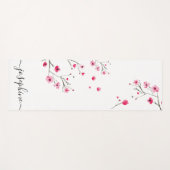 Chic floral Cherry Blossom Name Script Yogamat (Voorkant (horizontaal))