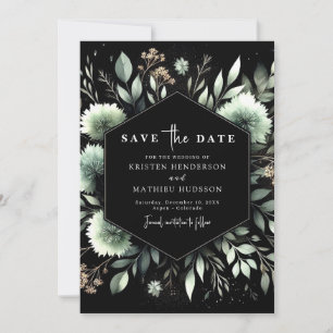 Chic Floral Classic Sage Green Wedding Save The Date