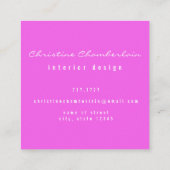 Chic Floral Colour Contrast Vierkante Visitekaartje (Achterkant)