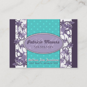 Chic Floral en Polka Dot Visitekaartje